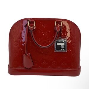 Louis Vuitton Red Patent Vernis Leather Handbag PM
